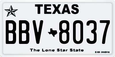 TX license plate BBV8037