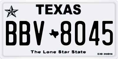 TX license plate BBV8045