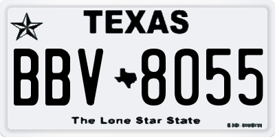 TX license plate BBV8055