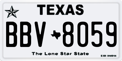 TX license plate BBV8059