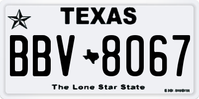 TX license plate BBV8067