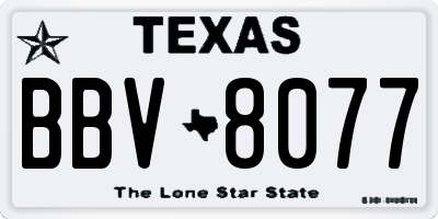 TX license plate BBV8077
