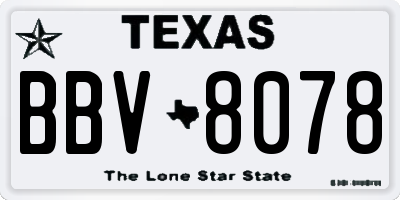TX license plate BBV8078