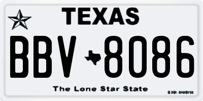 TX license plate BBV8086