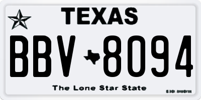 TX license plate BBV8094