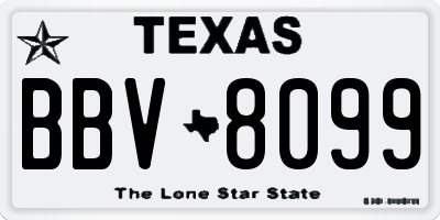 TX license plate BBV8099