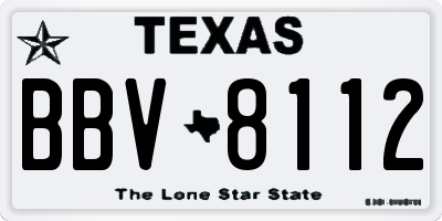 TX license plate BBV8112