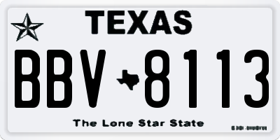 TX license plate BBV8113
