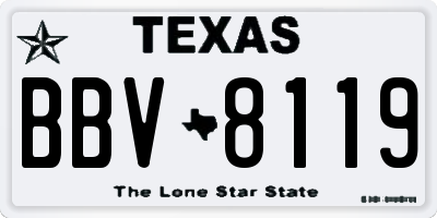 TX license plate BBV8119