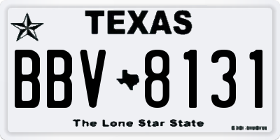 TX license plate BBV8131