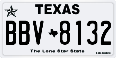 TX license plate BBV8132