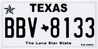 TX license plate BBV8133