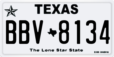 TX license plate BBV8134