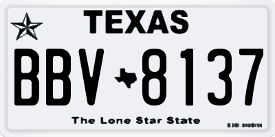 TX license plate BBV8137