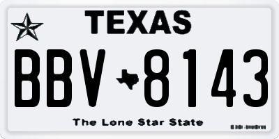 TX license plate BBV8143