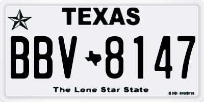 TX license plate BBV8147