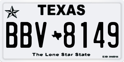 TX license plate BBV8149