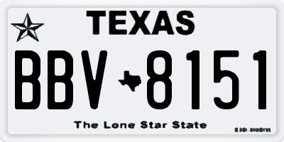 TX license plate BBV8151