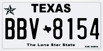 TX license plate BBV8154