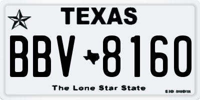 TX license plate BBV8160