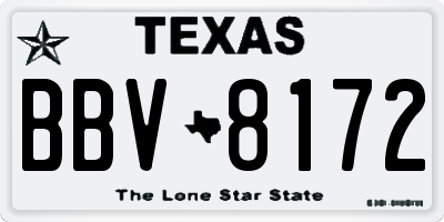 TX license plate BBV8172