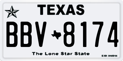 TX license plate BBV8174