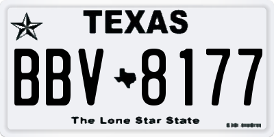 TX license plate BBV8177