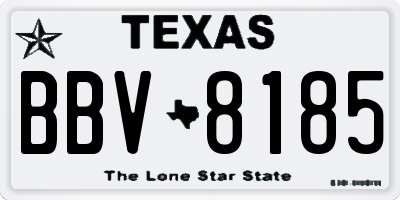 TX license plate BBV8185