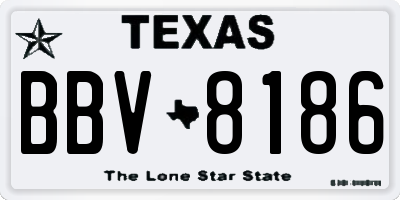 TX license plate BBV8186