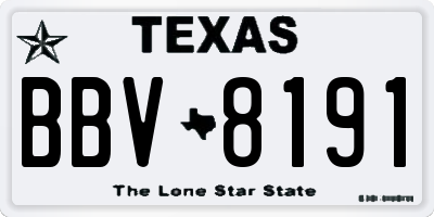 TX license plate BBV8191