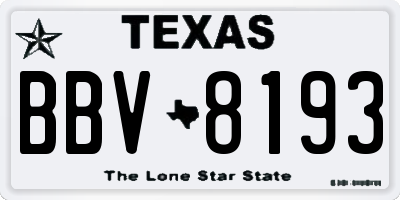 TX license plate BBV8193