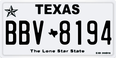 TX license plate BBV8194