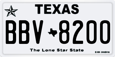 TX license plate BBV8200