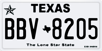 TX license plate BBV8205