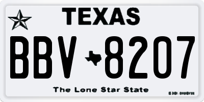 TX license plate BBV8207