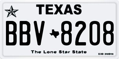 TX license plate BBV8208