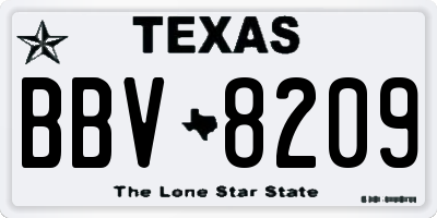 TX license plate BBV8209