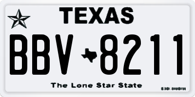 TX license plate BBV8211