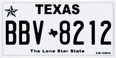 TX license plate BBV8212