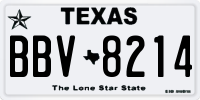 TX license plate BBV8214