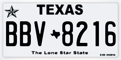 TX license plate BBV8216