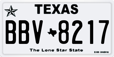 TX license plate BBV8217