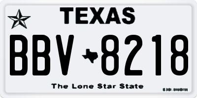 TX license plate BBV8218