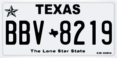 TX license plate BBV8219