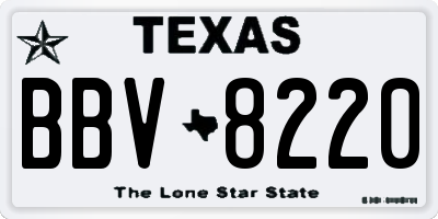 TX license plate BBV8220