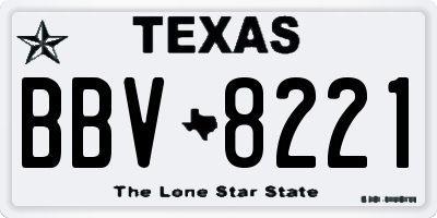 TX license plate BBV8221