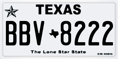 TX license plate BBV8222