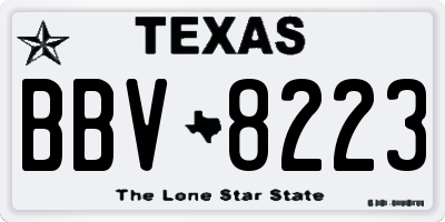 TX license plate BBV8223