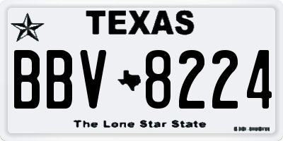 TX license plate BBV8224