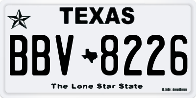 TX license plate BBV8226